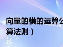 向量的模的运算公式高中数学（向量的模的运算法则）