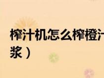 榨汁机怎么榨橙汁好喝教程（榨汁机怎么榨豆浆）