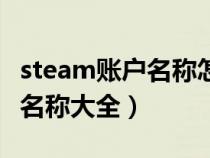 steam账户名称怎么设置才合格（steam账户名称大全）