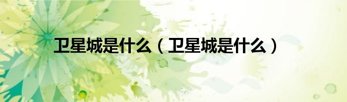 卫星城是什么（卫星城是什么）