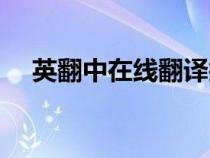 英翻中在线翻译技巧（英翻中在线翻译）