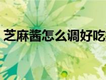 芝麻酱怎么调好吃拌面（芝麻酱怎么调好吃）