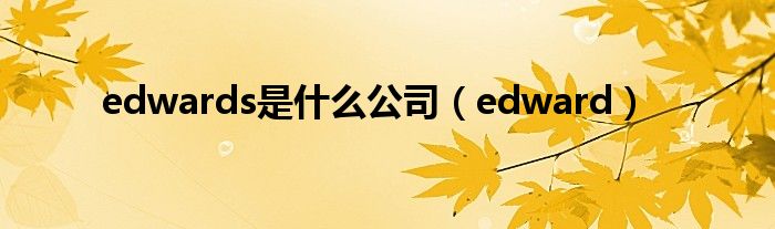 edwards是什么公司（edward）