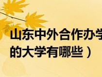 山东中外合作办学的大学（山东中外合作办学的大学有哪些）