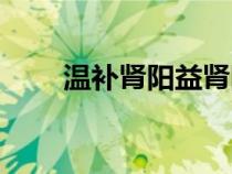 温补肾阳益肾固精的药（温补肾阳）
