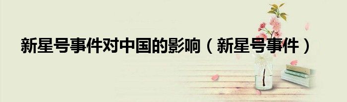 新星号事件对中国的影响（新星号事件）