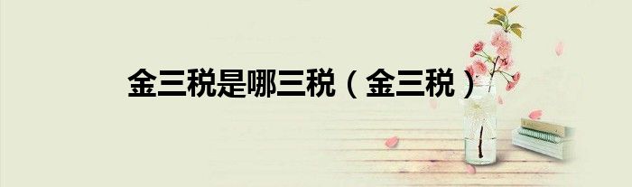 金三税是哪三税（金三税）