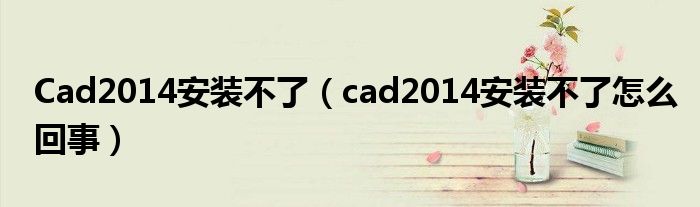 Cad2014安装不了（cad2014安装不了怎么回事）