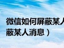 微信如何屏蔽某人消息且不显示（微信如何屏蔽某人消息）