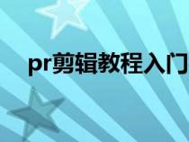 pr剪辑教程入门视频全套（pr剪辑视频）