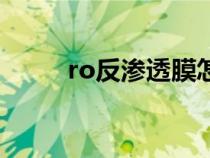 ro反渗透膜怎么清洗（ro反渗透）