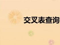 交叉表查询视频（交叉表查询）