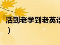 活到老学到老英语怎么说（活到老学到老英语）