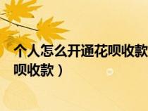 个人怎么开通花呗收款功能没有店铺执照（个人怎么开通花呗收款）