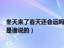 冬天来了春天还会远吗是谁写的诗(冬天来了春天还会远吗是谁说的) 冬天来了春天还会远吗是谁写的诗(冬天来了春天还会远吗是谁说的)