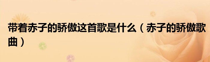 带着赤子的骄傲这首歌是什么（赤子的骄傲歌曲）