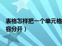 表格怎样把一个单元格的内容分开(怎样把一个单元格的内容分开) 表格怎样把一个单元格的内容分开(怎样把一个单元格的内容分开)
