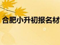 合肥小升初报名材料（合肥小升初报名时间）