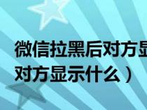 微信拉黑后对方显示什么朋友圈（微信拉黑后对方显示什么）
