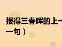 报得三春晖的上一句是什么（报得三春晖的上一句）
