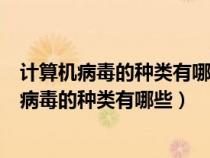 计算机病毒的种类有哪些?病毒的检测方法有哪些?（计算机病毒的种类有哪些）
