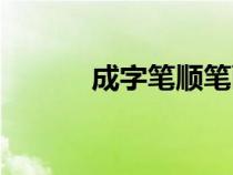 成字笔顺笔画视频（成字笔顺）