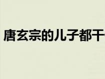 唐玄宗的儿子都干什么工作（唐玄宗的儿子）