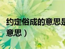 约定俗成的意思是什么意思（约定俗成是什么意思）