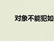 对象不能犯如何处理（对象不能犯）