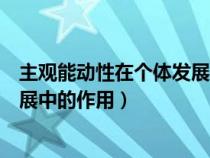 主观能动性在个体发展中的作用论文（主观能动性在个体发展中的作用）