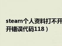 steam个人资料打不开错误代码105（steam个人资料打不开错误代码118）