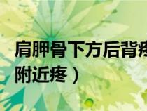 肩胛骨下方后背疼是重病信号（右后背肩胛骨附近疼）