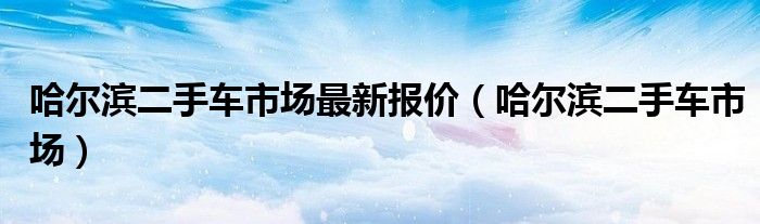 哈尔滨二手车市场最新报价（哈尔滨二手车市场）