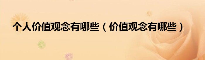 个人价值观念有哪些（价值观念有哪些）