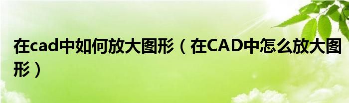 在cad中若何淘汰图形（在CAD中奈何样淘汰图形）