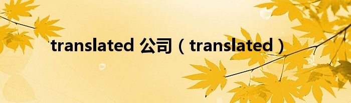 translated 公司（translated）