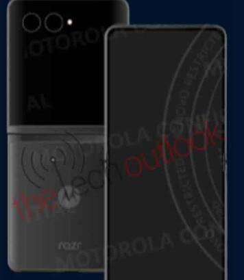 摩托罗拉Razr 2023泄露渲染显示翻盖手机上最大的外屏