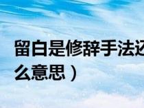 留白是修辞手法还是写作手法（留白手法是什么意思）