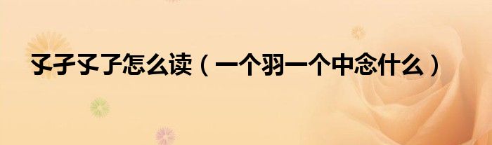 孓孑孓孒怎么读（一个羽一个中念什么）
