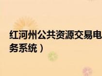 红河州公共资源交易电子服务（红河州公共资源交易电子服务系统）