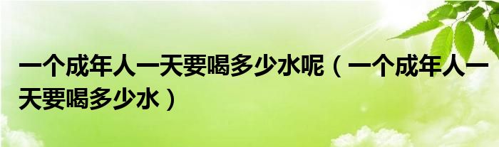 一个成年人一天要喝多少水呢（一个成年人一天要喝多少水）