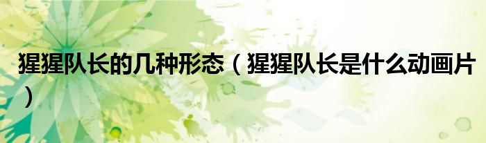 猩猩队长的几种形态（猩猩队长是什么动画片）