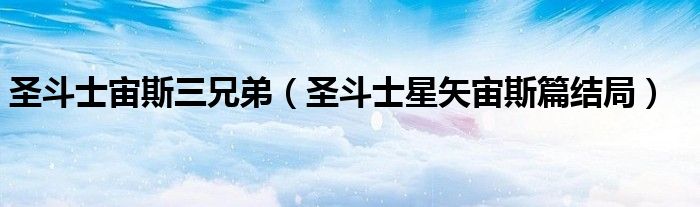 圣斗士宙斯三兄弟（圣斗士星矢宙斯篇结局）