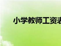小学教师工资表安徽（小学教师工资）