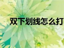 双下划线怎么打出来（双下划线怎么打）