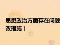 思想政治方面存在问题的整改（思想政治方面存在问题及整改措施）