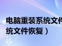 电脑重装系统文件没有了怎么办(电脑重装系统文件恢复) 电脑重装系统文件没有了怎么办(电脑重装系统文件恢复)