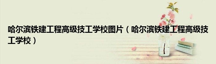 哈尔滨铁建工程高级技工学校图片（哈尔滨铁建工程高级技工学校）