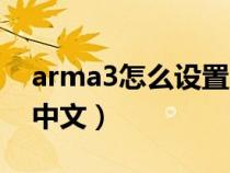 arma3怎么设置中文不了（arma3怎么设置中文）