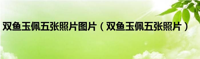 双鱼玉佩五张照片图片（双鱼玉佩五张照片）